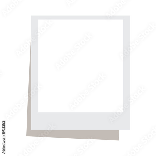 Empty white different photo frame with shadows. Set realistic photo card with background. 123.