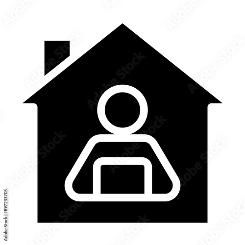Icon of Person working from home on the computers