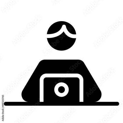 Icon of Person working from home on the computers