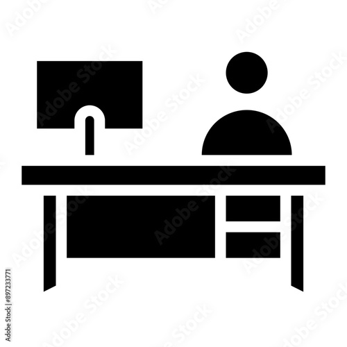 Icon of Person working from home on the computers