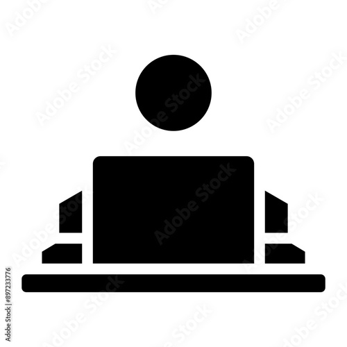 Icon of Person working from home on the computers