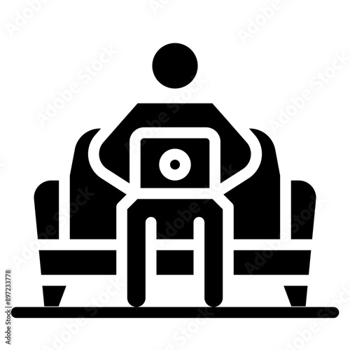 Icon of Person working from home on the computers