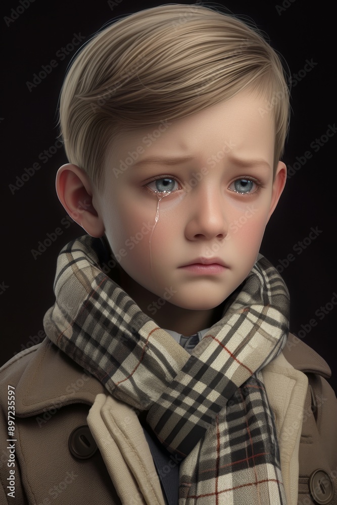 A teenage boy is crying from resentment and mental disorder. Emotional portrait of a man with tears on his face. A teenage boy is crying from resentment and mental disorder. Emotional portrait of a man with tears on his face.
