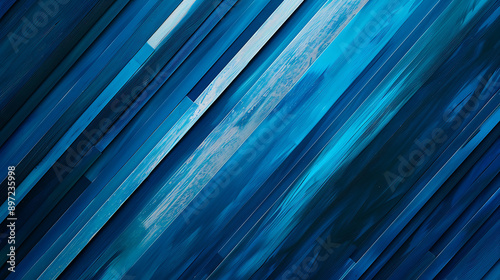 a blue abstract painting with a white background