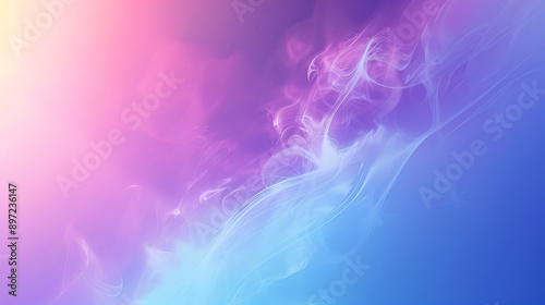 a blue and pink background with smoke