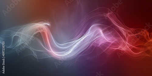 Elegant smoke waves in vibrant colors blend on a dark background, creating a captivating visual experience photo