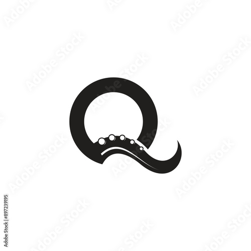 Octopus logo design idea with letter Q creative abstract concept