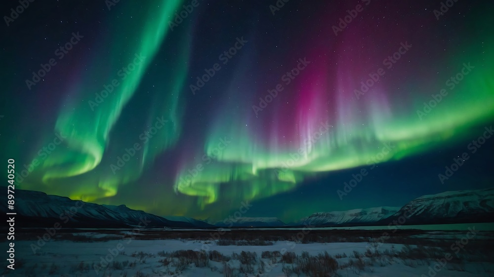 Captivating Northern Lights with Generous Copy Space for Personalized Messages and Custom Text in a Stunning Aurora Display Captivating Northern Lights with Generous Copy Space for Personalized Messages and Custom Text in a Stunning Aurora Display