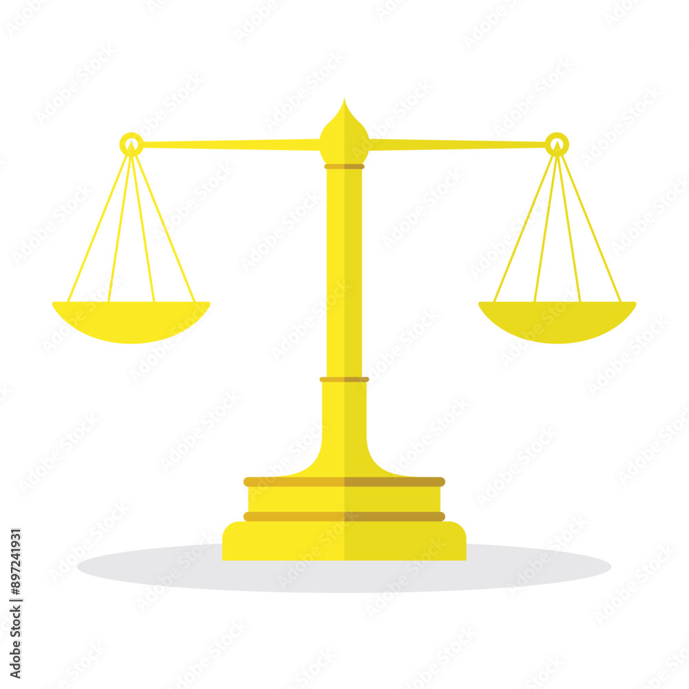 illustration of the concept of scales of justice, flat style vector illustration.