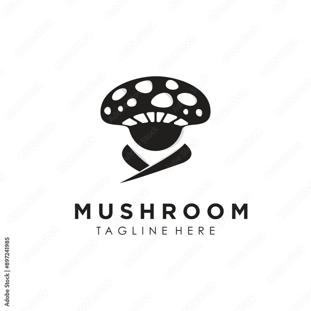 Mushroom logo design idea with creative abstract concept Mushroom logo design idea with creative abstract concept