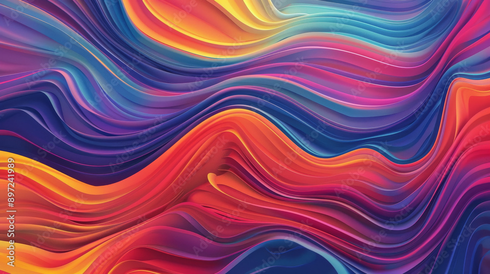 Obraz premium Abstract colorful wave pattern with vibrant