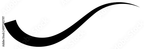 Hand drawn black calligraphy vector swoosh