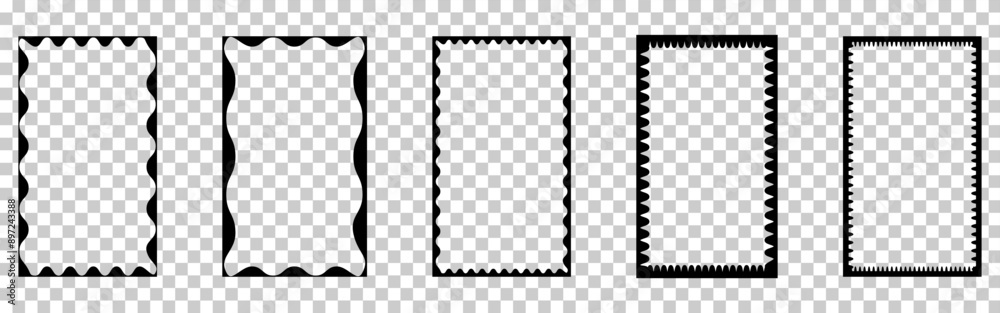 Rectangle picture frames with wavy inner borders Rectangle picture frames with wavy inner borders