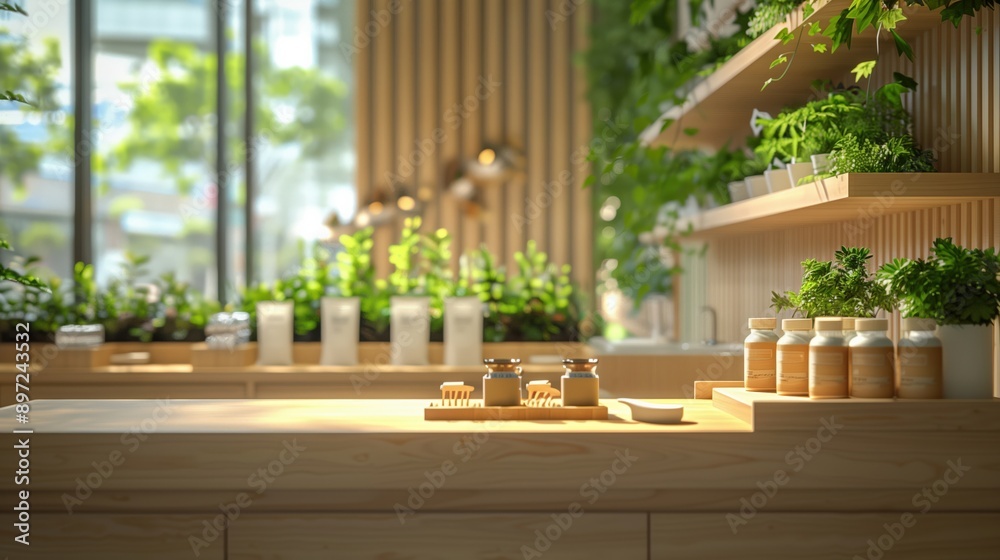 Commerce platform showcasing natural hardware products with interactive digital interfaces, promoting sustainability and innovation. No text, no logo, no trademarks Commerce platform showcasing natural hardware products with interactive digital interfaces, promoting sustainability and innovation. No text, no logo, no trademarks