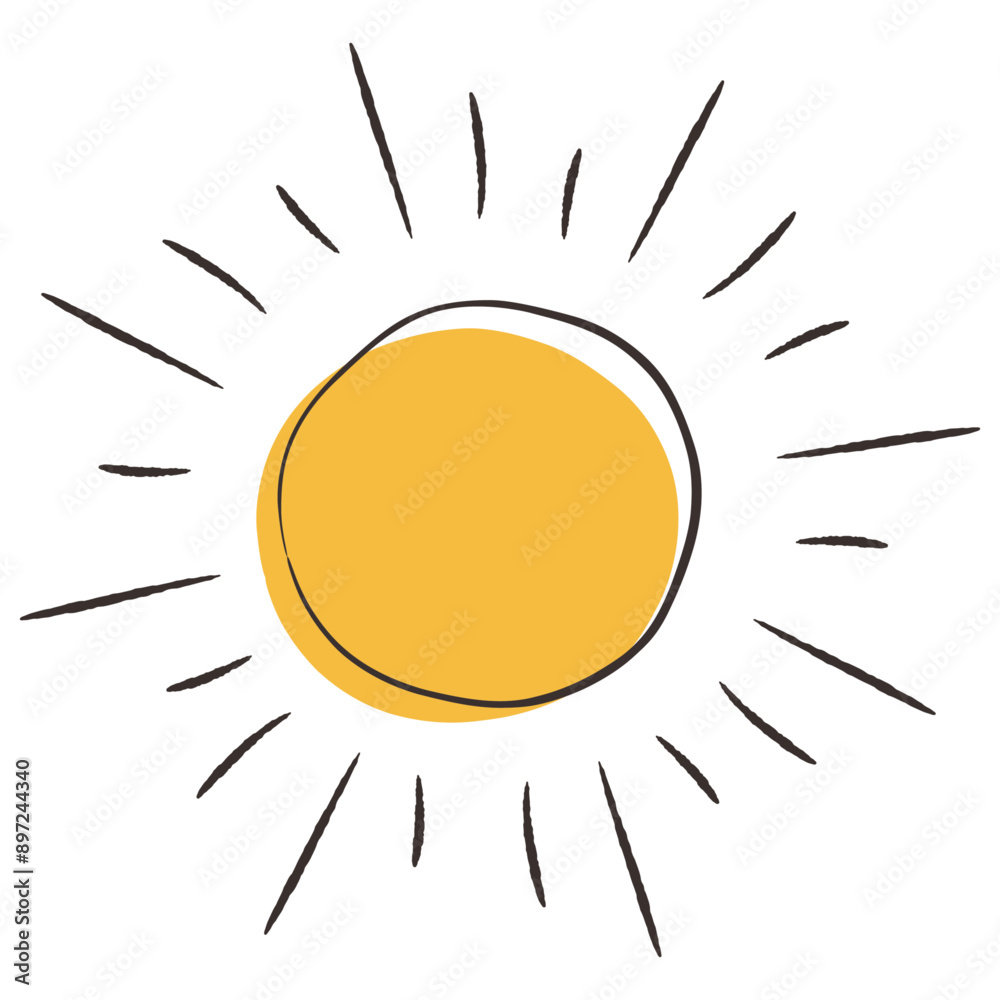 シンプルでおしゃれな太陽のイラスト シンプルでおしゃれな太陽のイラスト