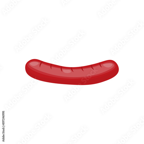Vector clipart of sausages in hand drawn style. Single element. Stock isolated image on a white background.
