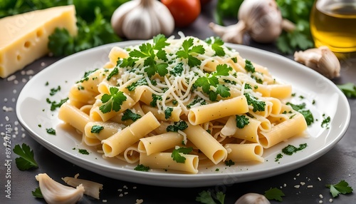 Garlic and Parsley Agnel Hair Pasta with Cheese 