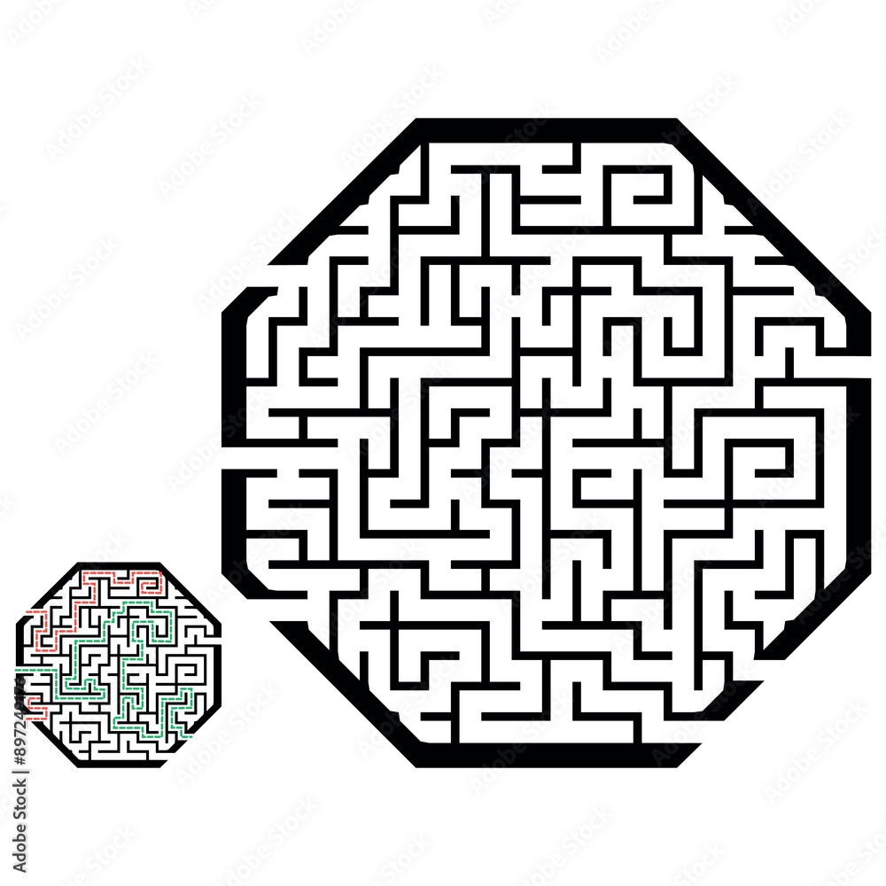 Illustration with labyrinth, maze conundrum for kids. Baby puzzle with entry and exit. Children puzzle game. Illustration with labyrinth, maze conundrum for kids. Baby puzzle with entry and exit. Children puzzle game.