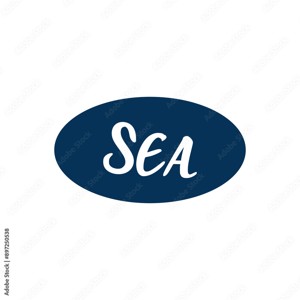 blue sea oval sticker vector illustration template design blue sea oval sticker vector illustration template design