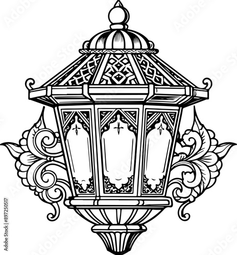 Vintage Lamp Illustration, Decorative Lighting Design