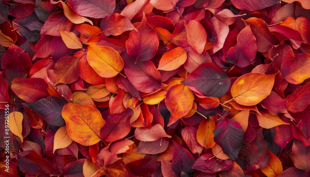 Autumn leaves close up background. Colorful fall leaves pattern. Macro top view Autumn leaves close up background. Colorful fall leaves pattern. Macro top view