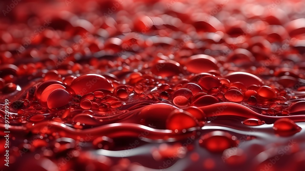 background of flowing red blood cells, soft crimson and deep reds with a sense of movement and life