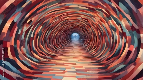 Wallpaper Mural The viewer is drawn in by the kaleidoscopic tunnel illusion's moving and pulsating patterns. Visual Deception Torontodigital.ca