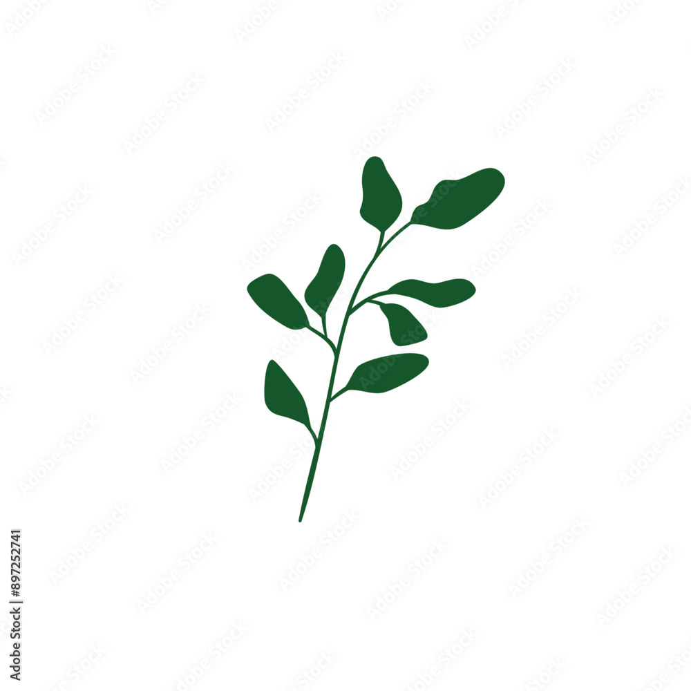 Fototapeta premium Hand drawn leaf icon flat vector design