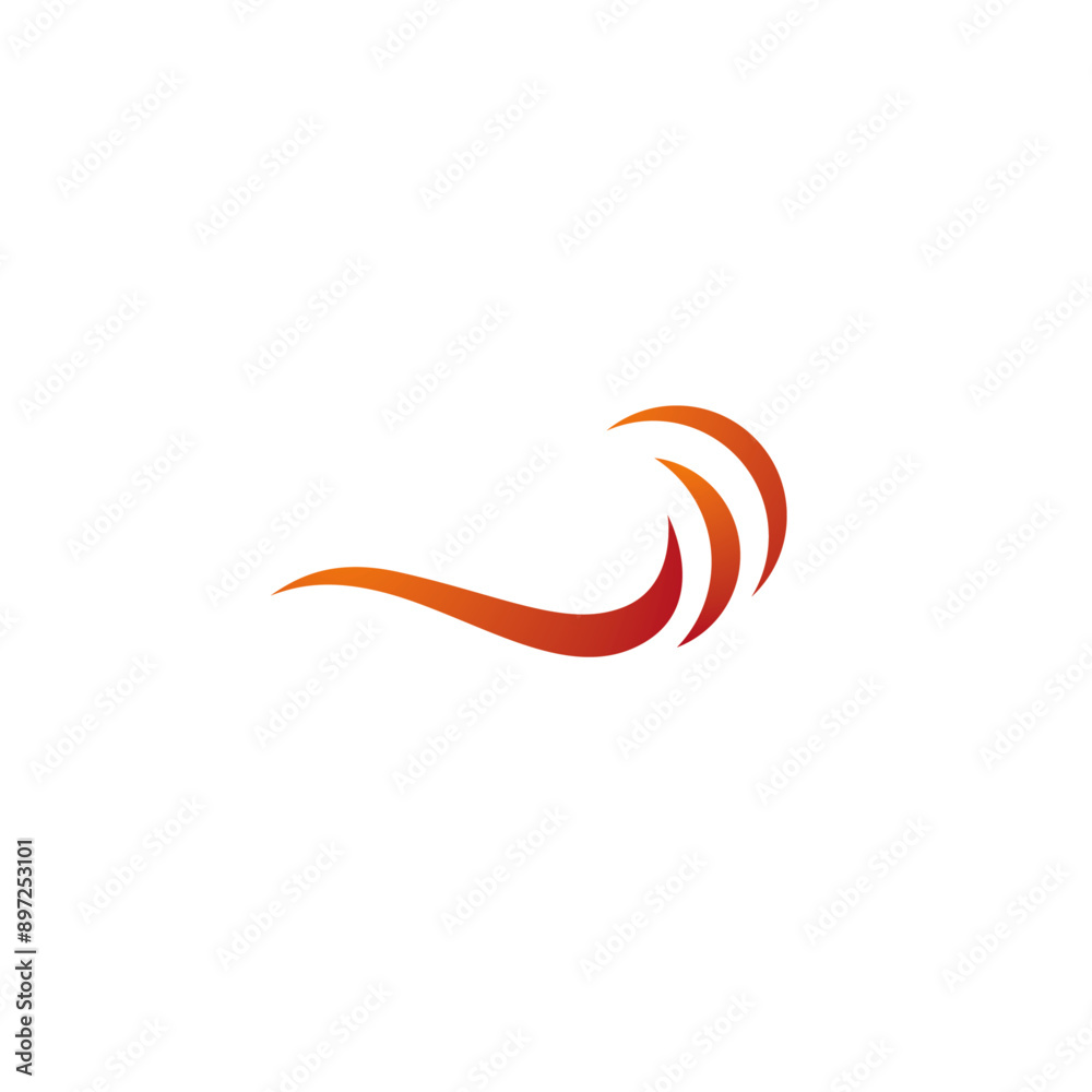 Wave logo flat vector design Wave logo flat vector design