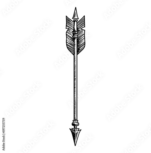 arrow engraving black and white outline