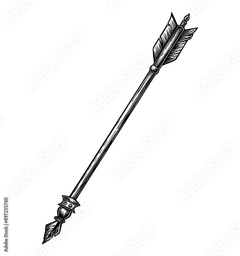 arrow engraving black and white outline