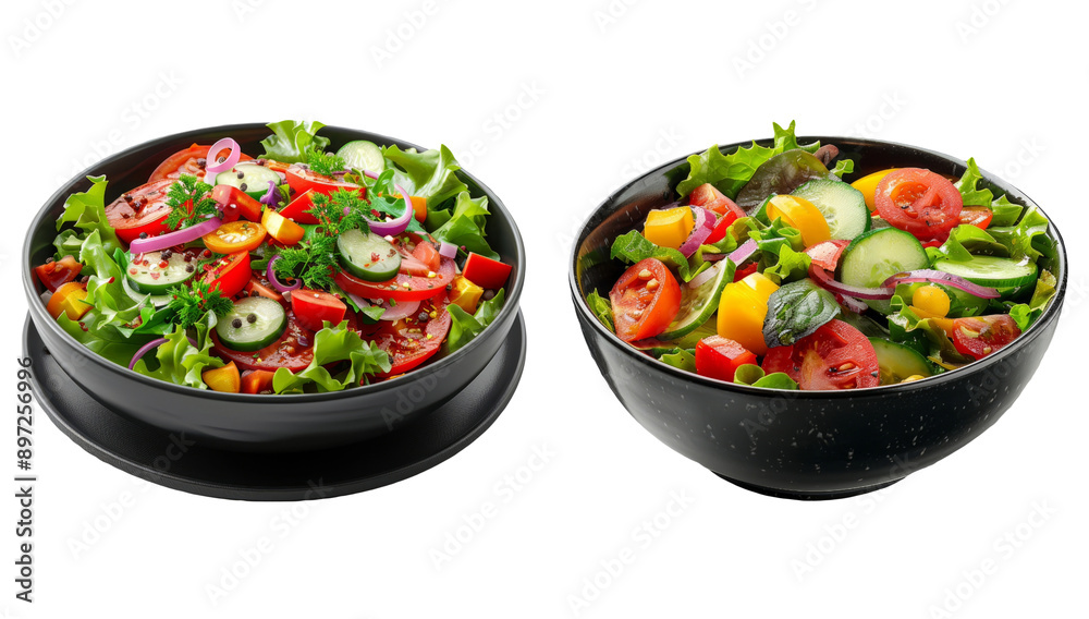 Fresh Salad Bowls Isolated on Transparent Background Fresh Salad Bowls Isolated on Transparent Background