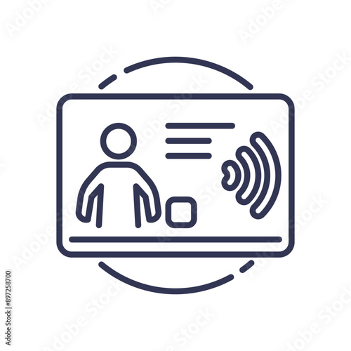 Illustration of an access card with a person icon and wireless signal.