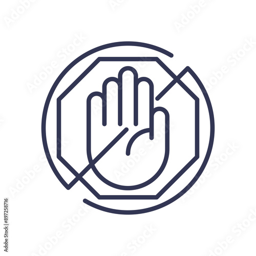 A hand symbol inside a circle with a diagonal line, indicating access denied.