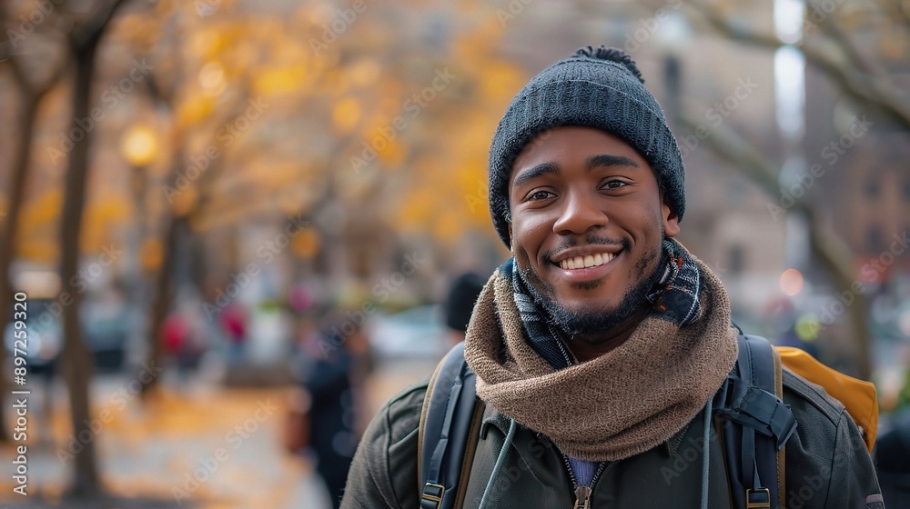 Travel, man and university park portrait on campus Travel, man and university park portrait on campus