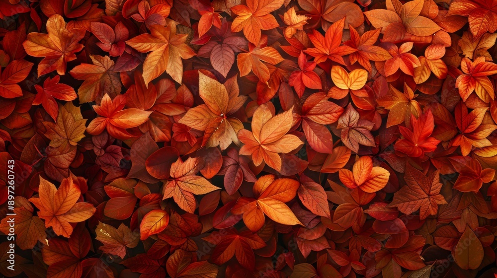 Autumn leaves close up background. Colorful fall leaves pattern. Macro top view Autumn leaves close up background. Colorful fall leaves pattern. Macro top view