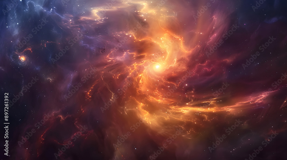 Dreamy Abstract Depiction of a Galaxy with Swirling Colors. Dreamy Abstract Depiction of a Galaxy with Swirling Colors.