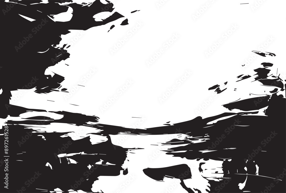 Naklejka premium Abstract painting grunge texture. Semi- abstract image of landscape background. Modern art.