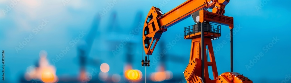 industrial oil rig pump jack extraction machine energy production resource