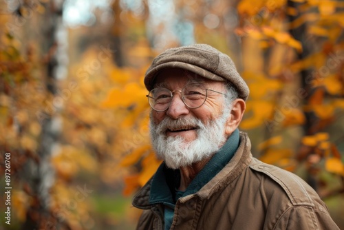happy Senior man Enjoying Nature, leisure and retirement © Anna