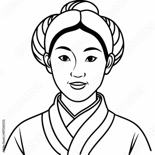 chinise woman vector illustration