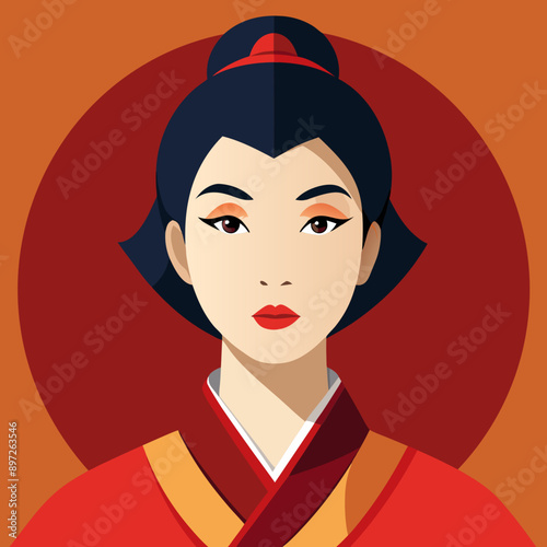 chinise woman vector illustration