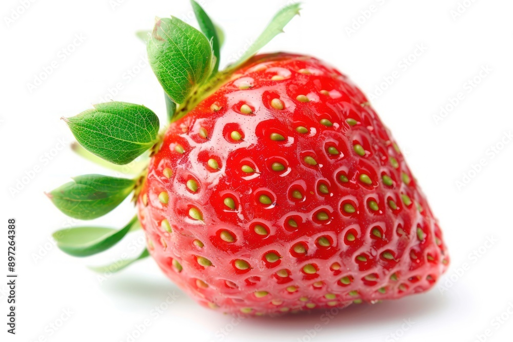Macro of strawberry isolated on white background Macro of strawberry isolated on white background