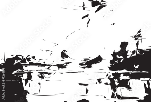 Abstract painting grunge texture. Semi- abstract image of landscape background. Modern art.
