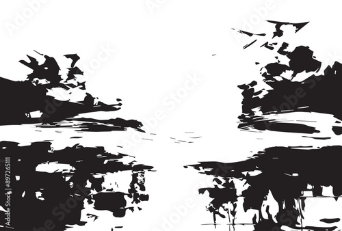 Abstract painting grunge texture. Semi- abstract image of landscape background. Modern art.