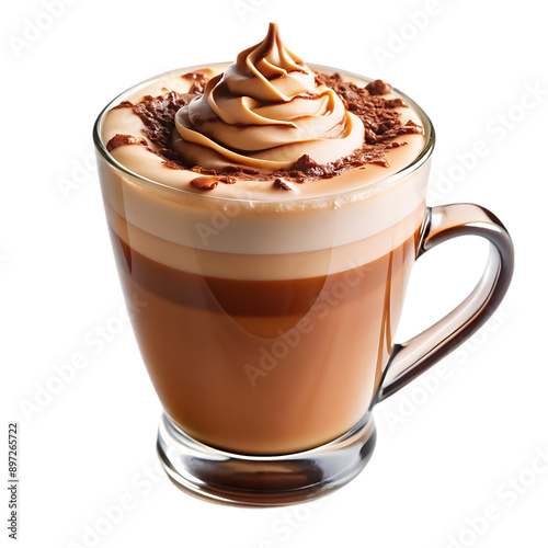 A cup of chocolate milkshake with whipped cream on top