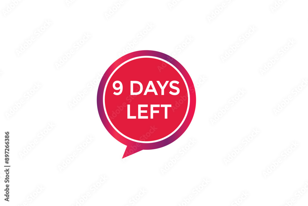9 days left, icon, stile, timer, countdown, clock, time, background ...