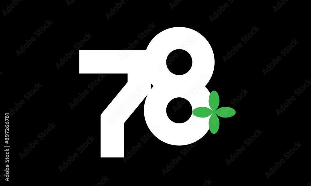 78 Leaf Number Logo Green White Health 78 Leaf Number Logo Green White Health
