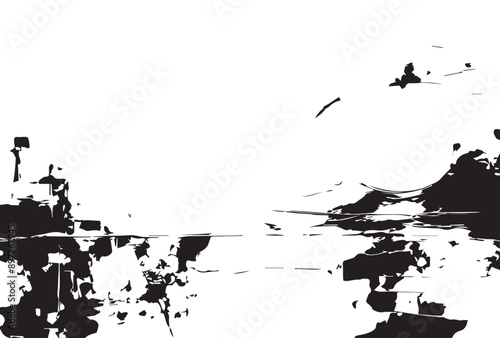 Abstract painting grunge texture. Semi- abstract image of landscape background. Modern art.