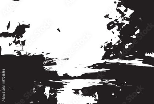 Abstract painting grunge texture. Semi- abstract image of landscape background. Modern art.